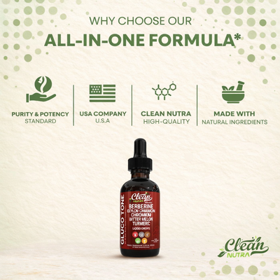New Maximum Potency Formula: 12-Herb Liquid Drops For Healthy Blood Sugar, Energy & Metabolism